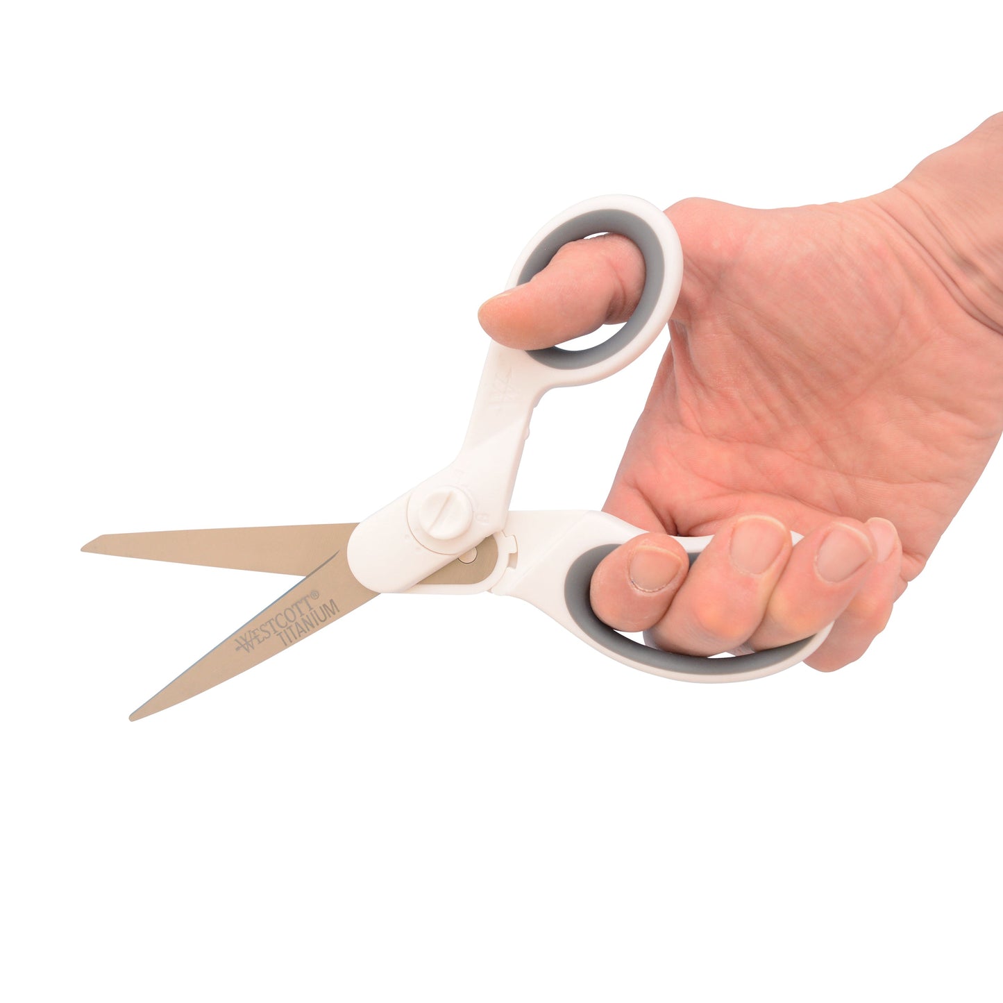 Westcott 8.5” Swivel Pivot Scissors Adjustable Straight or Bent Blades Titanium Bonded Ergonomic Cutting