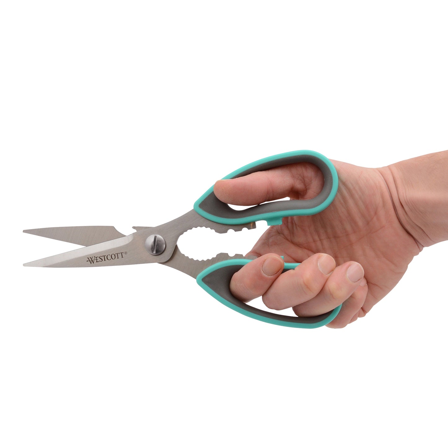 Westcott 8.5’’ Titanium Bonded Soft Handle Kitchen Utility Shears Teal (00827) - World’s Favorite Scissors