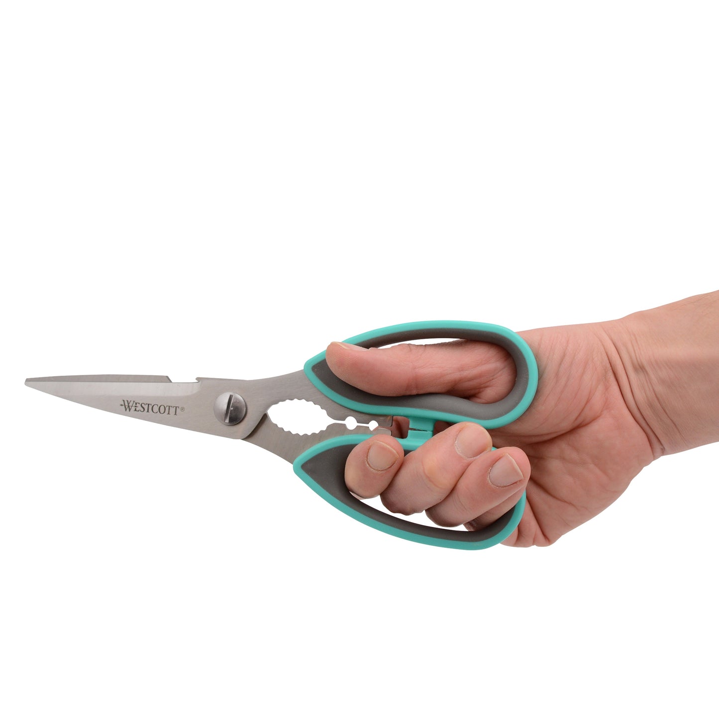 Westcott 8.5’’ Titanium Bonded Soft Handle Kitchen Utility Shears Teal (00827) - World’s Favorite Scissors