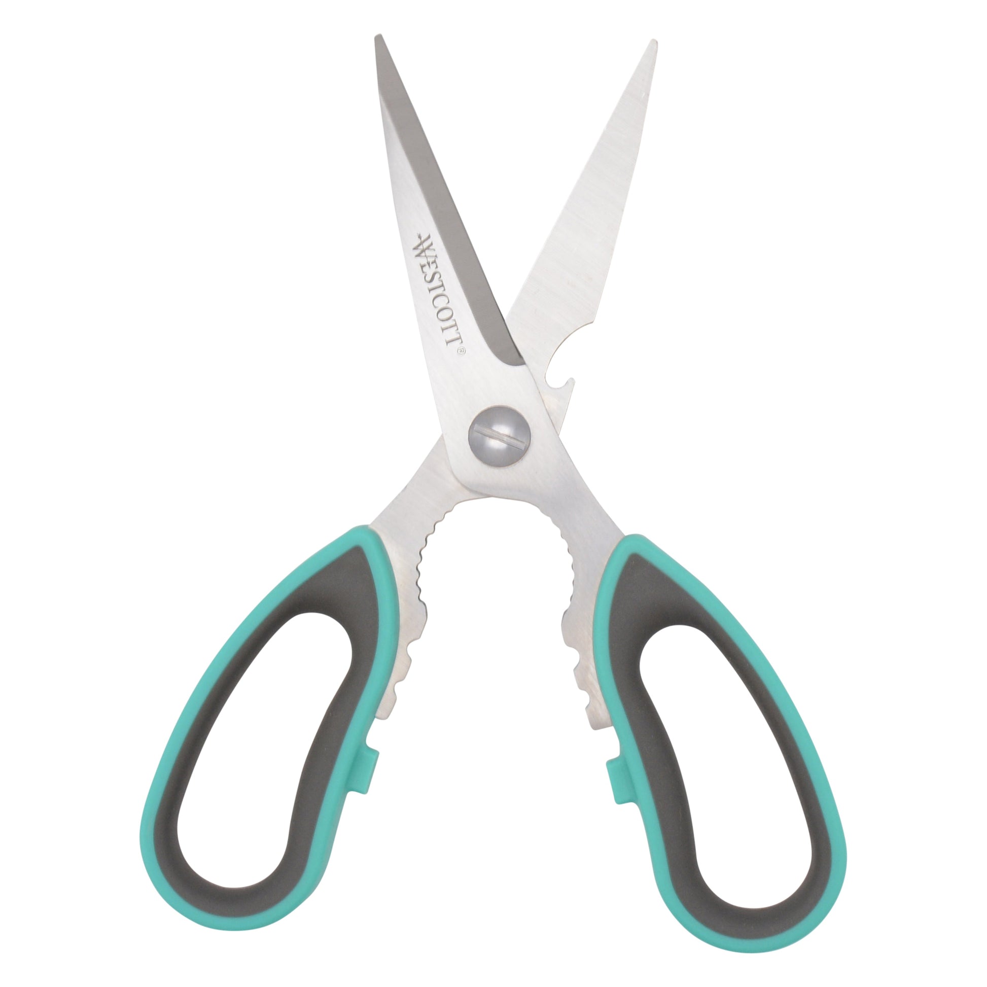 Westcott 8.5’’ Titanium Bonded Soft Handle Kitchen Utility Shears Teal (00827) - World’s Favorite Scissors