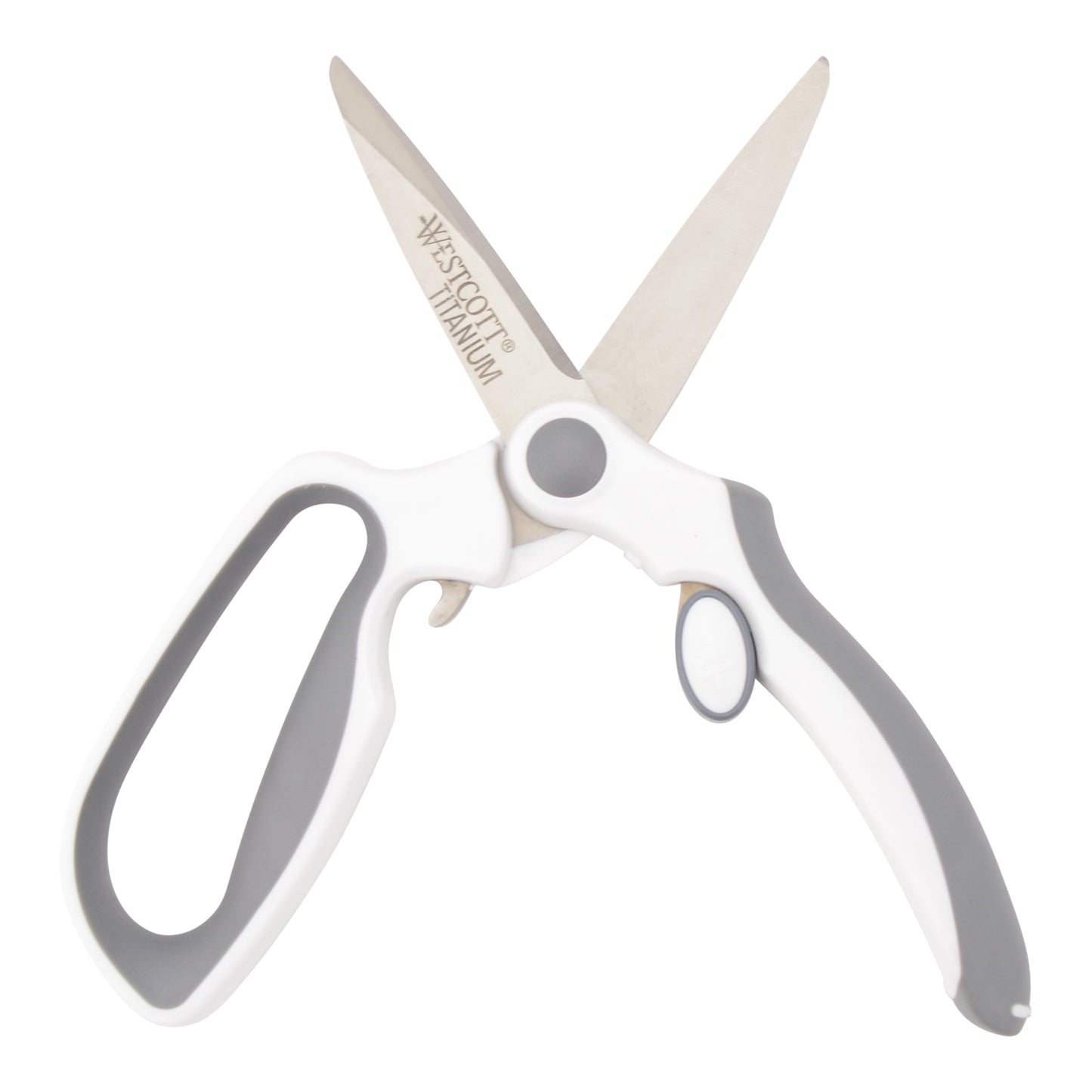 Westcott 8.5’’ Titanium Bonded Spring-Assist Easy Cut Scissors White/Gray (00995-Parent) - World’s Favorite