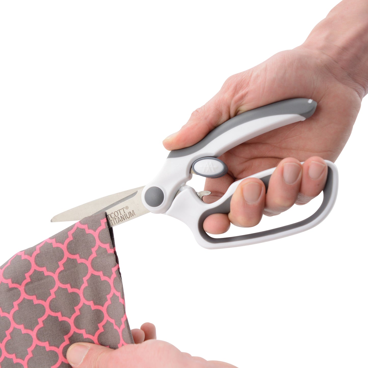 Westcott 8.5’’ Titanium Bonded Spring-Assist Easy Cut Scissors White/Gray (00995-Parent) - World’s Favorite
