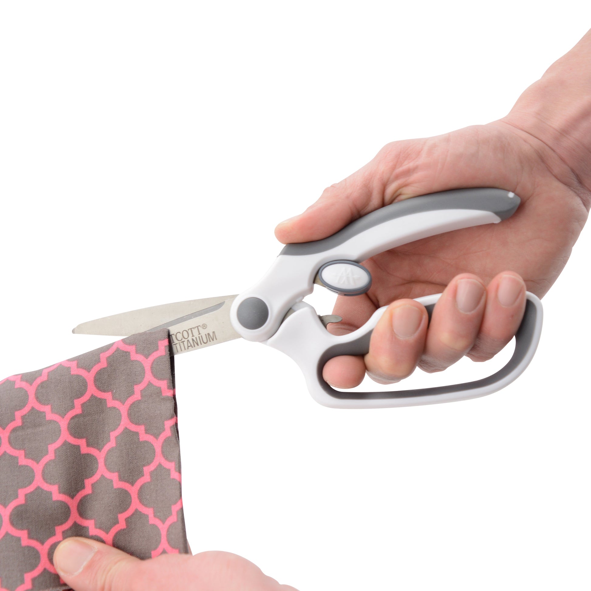 Westcott 8.5’’ Titanium Bonded Spring-Assist Easy Cut Scissors White/Gray (00995-Parent) - World’s Favorite