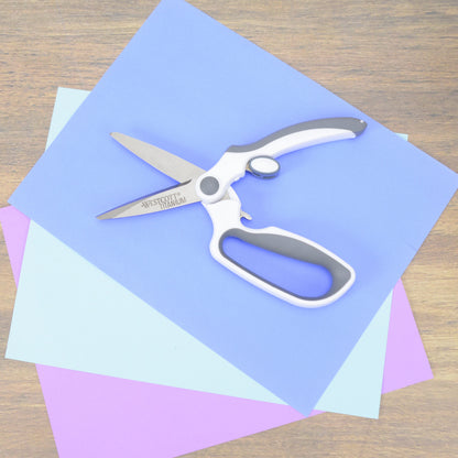 Westcott 8.5’’ Titanium Bonded Spring-Assist Easy Cut Scissors White/Gray (00995-Parent) - World’s Favorite