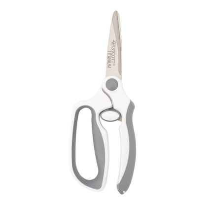 Westcott 8.5’’ Titanium Bonded Spring-Assist Easy Cut Scissors White/Gray (00995-Parent) - World’s Favorite