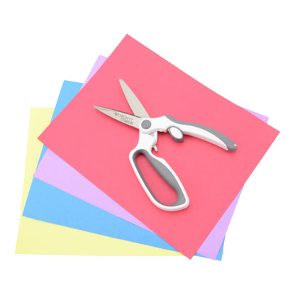 Westcott 8.5’’ Titanium Bonded Spring-Assist Easy Cut Scissors White/Gray (00995-Parent) - World’s Favorite