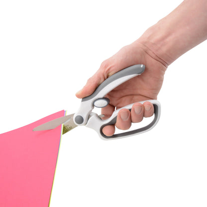 Westcott 8.5’’ Titanium Bonded Spring-Assist Easy Cut Scissors White/Gray (00995-Parent) - World’s Favorite