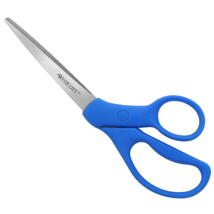 Westcott 8’’ Bent All Purpose Preferred Stainless Steel Scissors Blue (43218) - 1