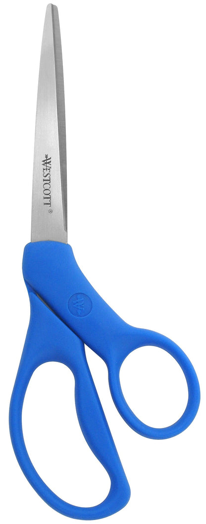 Westcott 8’’ Bent All Purpose Preferred Stainless Steel Scissors Blue (43218)