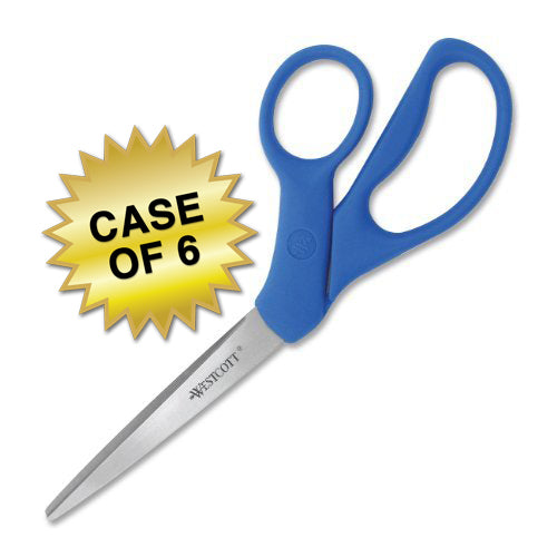 Westcott 8’’ Bent All Purpose Preferred Stainless Steel Scissors Blue (43218) - 6