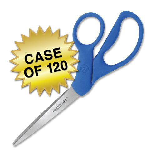 Westcott 8’’ Bent All Purpose Preferred Stainless Steel Scissors Blue (43218) - 120