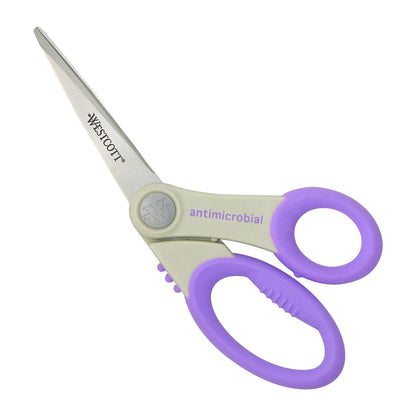 Westcott 8’’ Bent Antimicrobial Scissors (2 each of color Purple Blue Gray (14743) - World’s Favorite