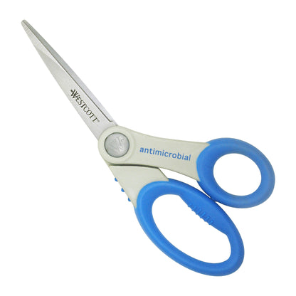 Westcott 8’’ Bent Soft Handle Antimicrobial Scissors Assorted Colors (14743) - World’s Favorite