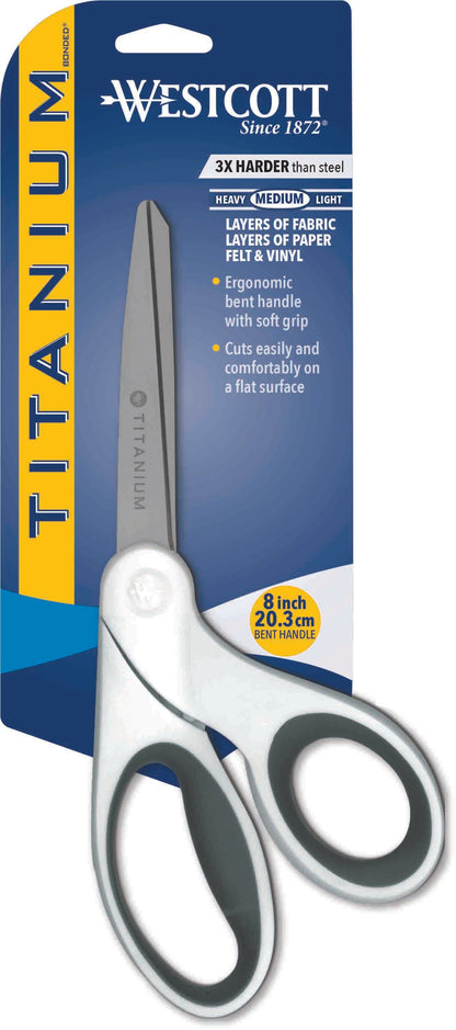 Westcott 8’’ Bent Titanium Bonded Craft Scissors (16375)