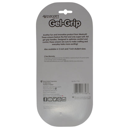 Westcott 8’’ Gel-Grip Multipurpose Scissors for Office and Home Blue (17746) - World’s Favorite
