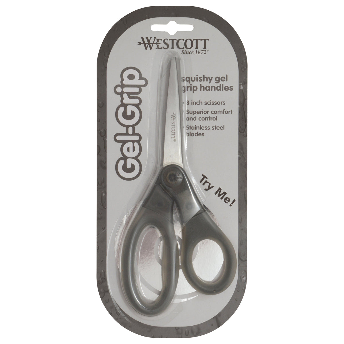 Westcott 8’’ Gel-Grip Multipurpose Scissors for Office and Home Gray (17744) - World’s Favorite