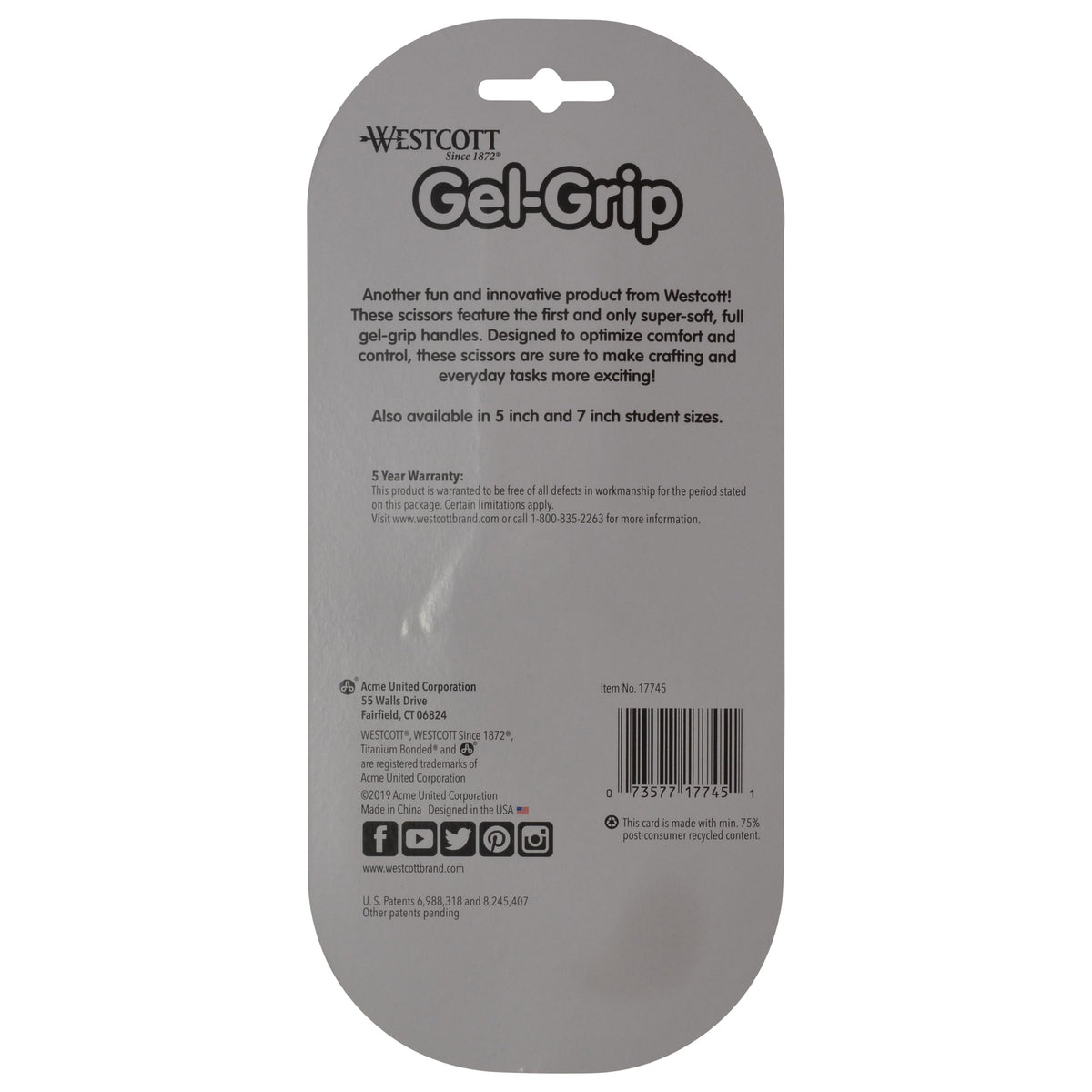 Westcott 8’’ Gel-Grip Multipurpose Scissors for Office and Home Green (17745) - World’s Favorite