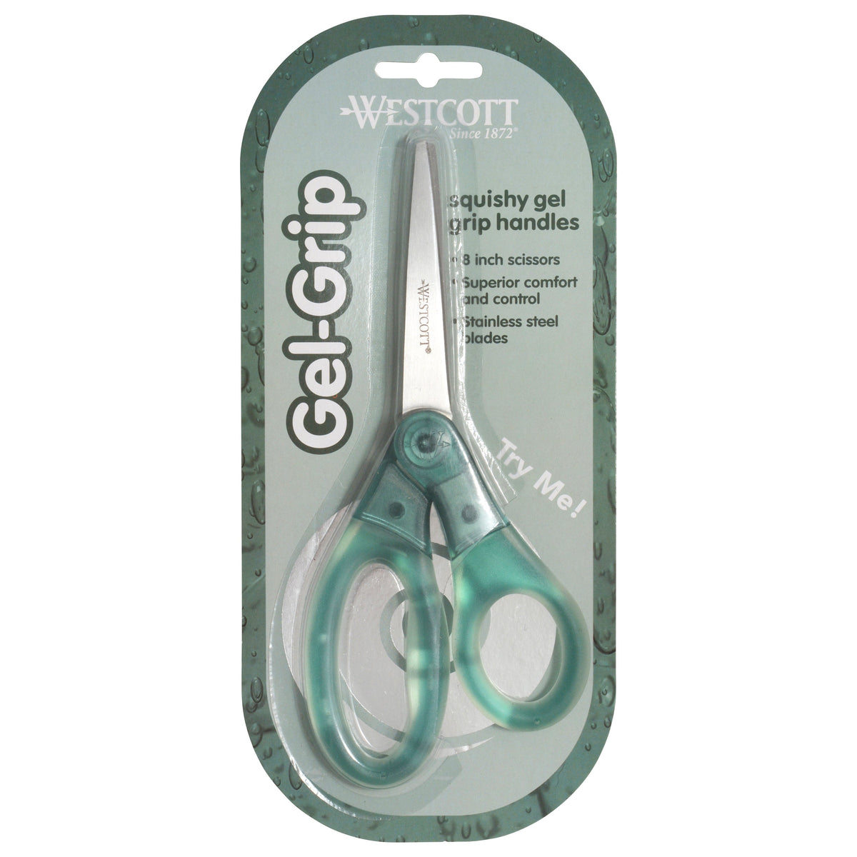 Westcott 8’’ Gel-Grip Multipurpose Scissors for Office and Home Green (17745) - World’s Favorite