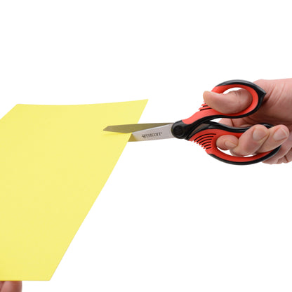 Westcott 8-Inch Titanium-Bonded Premium Handle Scissors for Office and Home Black/Red (00960-Parent) - World’s Favorite