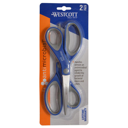 Westcott 8’’ Straight Anti-microbial Scissors 2pk (17836)