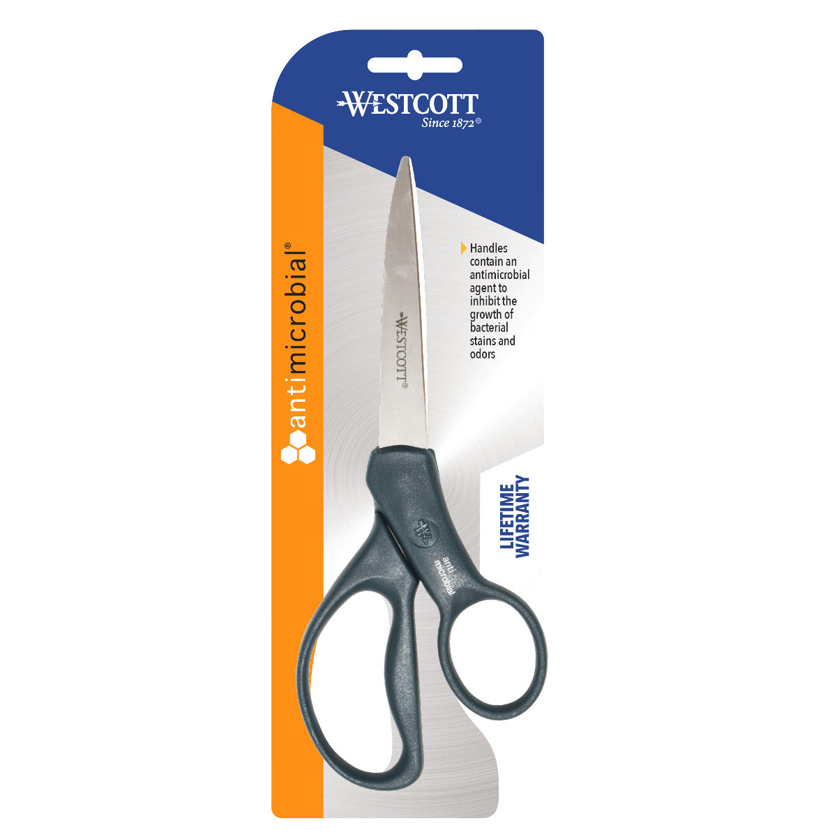 Westcott 8’’ Straight Hard Handle Anti-microbial Scissors