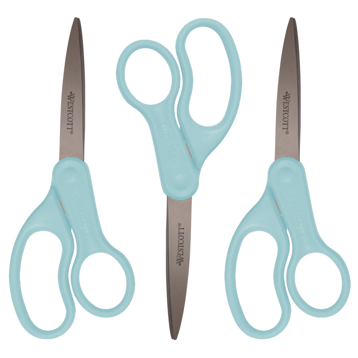 Westcott 8’’ Straight Hard Handle Anti-microbial Scissors 3pk (17839-PARENT)