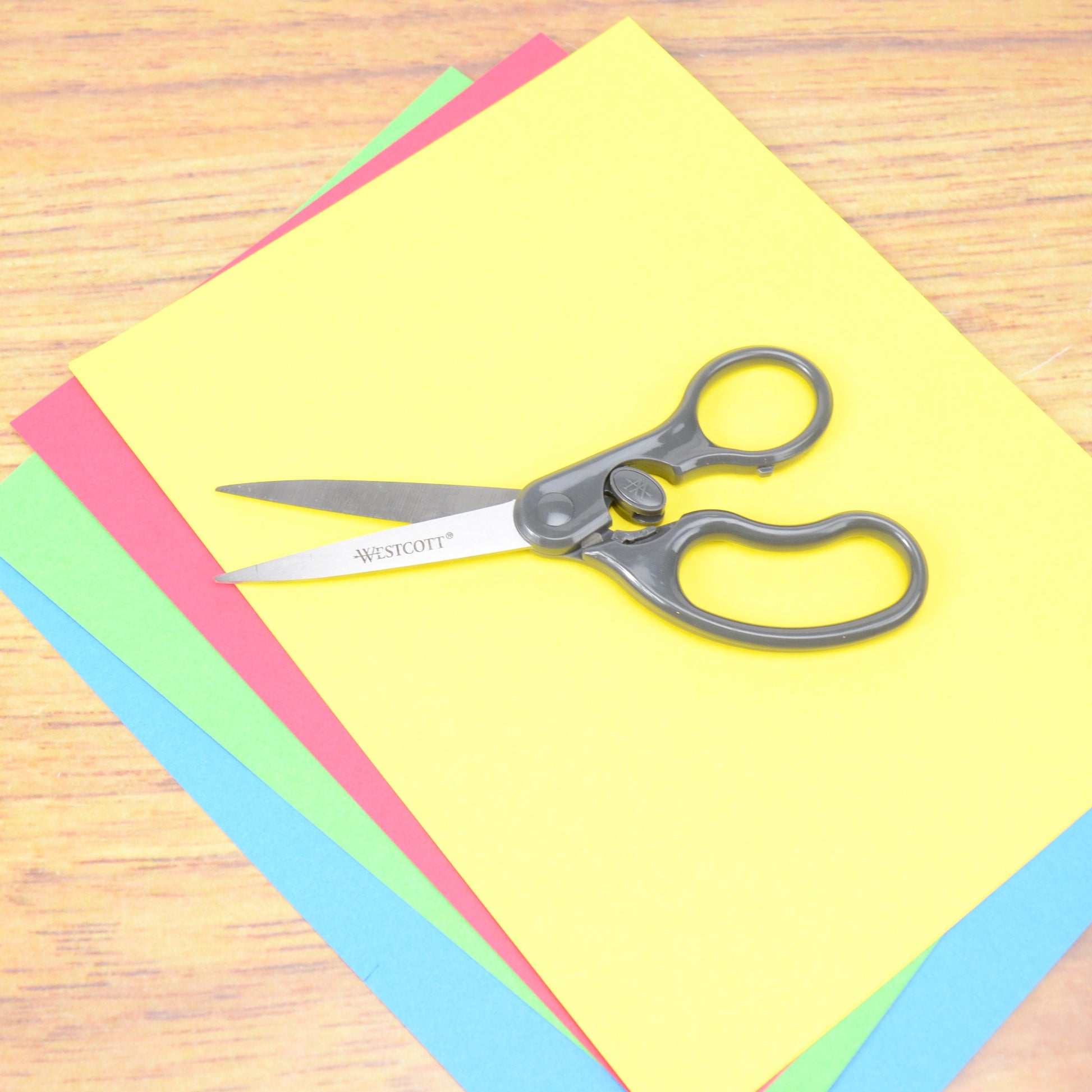 Westcott 8’’ Straight Safe Lock Stainless Steel Scissors Gray All Purpose Home Office and Classroom (01080-Parent)