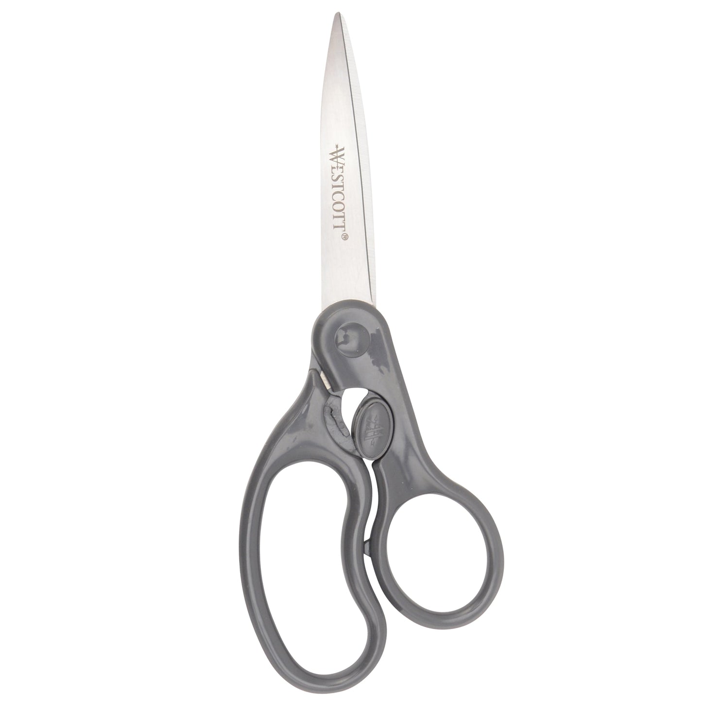 Westcott 8’’ Straight Safe Lock Stainless Steel Scissors Gray All Purpose Home Office and Classroom (01080-Parent)