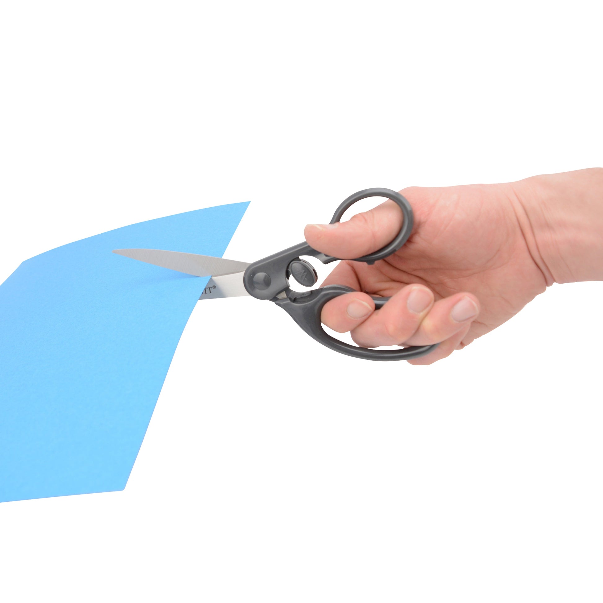 Westcott 8’’ Straight Safe Lock Stainless Steel Scissors Gray All Purpose Home Office and Classroom (01080-Parent)
