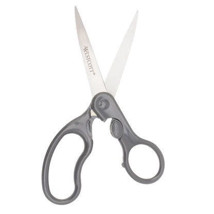 Westcott 8’’ Straight Safe Lock Stainless Steel Scissors Gray All Purpose Home Office and Classroom (01080-Parent)