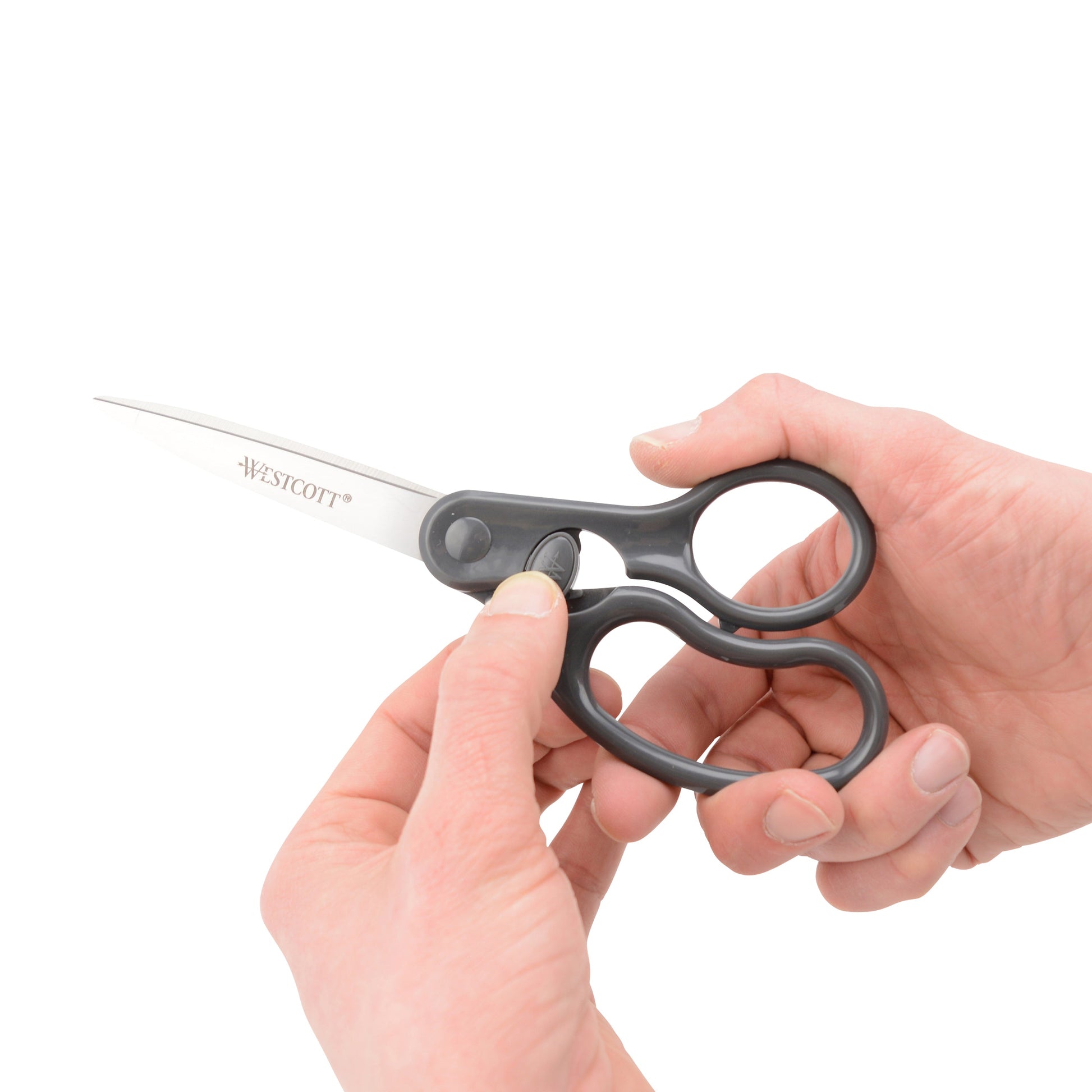 Westcott 8’’ Straight Safe Lock Stainless Steel Scissors Gray All Purpose Home Office and Classroom (01080-Parent)
