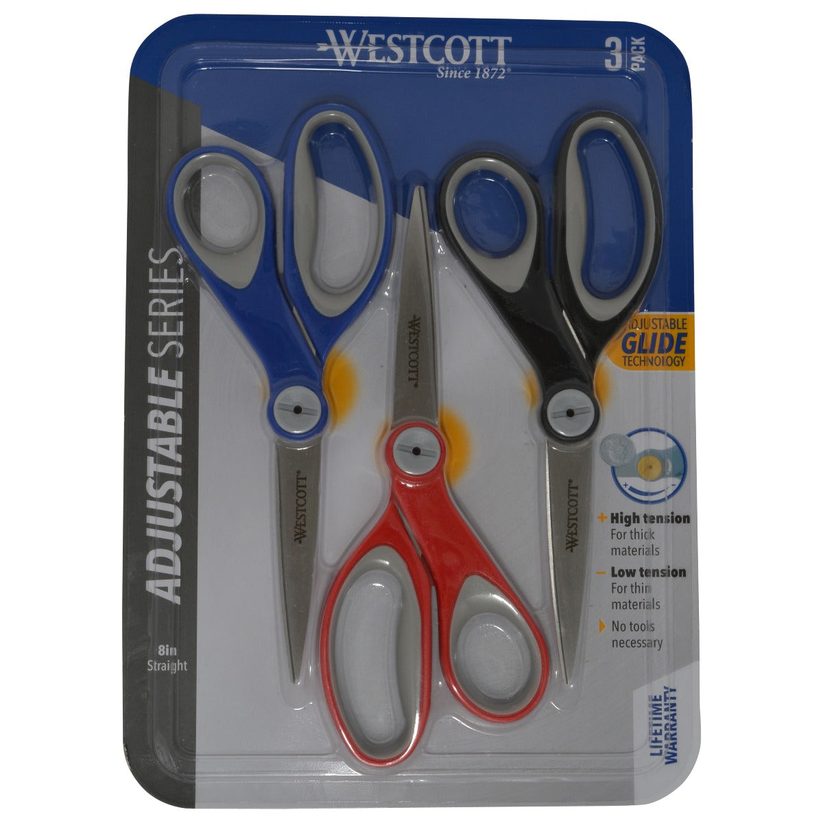 Westcott 8’’ Straight Stainless Steel Glide Scissors 3pk (17907) - World’s Favorite