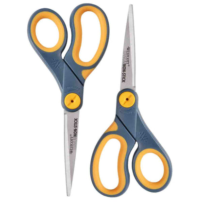 Westcott 8’’ Straight Titanium Bonded Non Stick Scissors 2 Pack (16550) - World’s Favorite