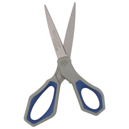 Westcott 8’’ Titanium Bonded® Straight Geo Handle Scissors Gray/Blue - World’s Favorite