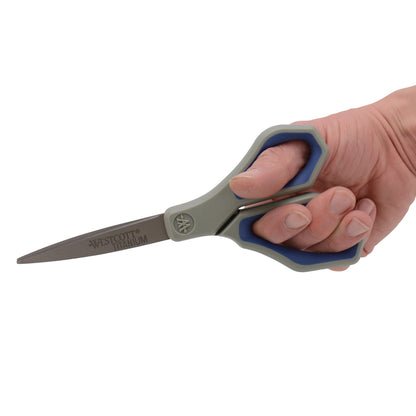 Westcott 8’’ Titanium Bonded® Straight Geo Handle Scissors Gray/Blue - World’s Favorite