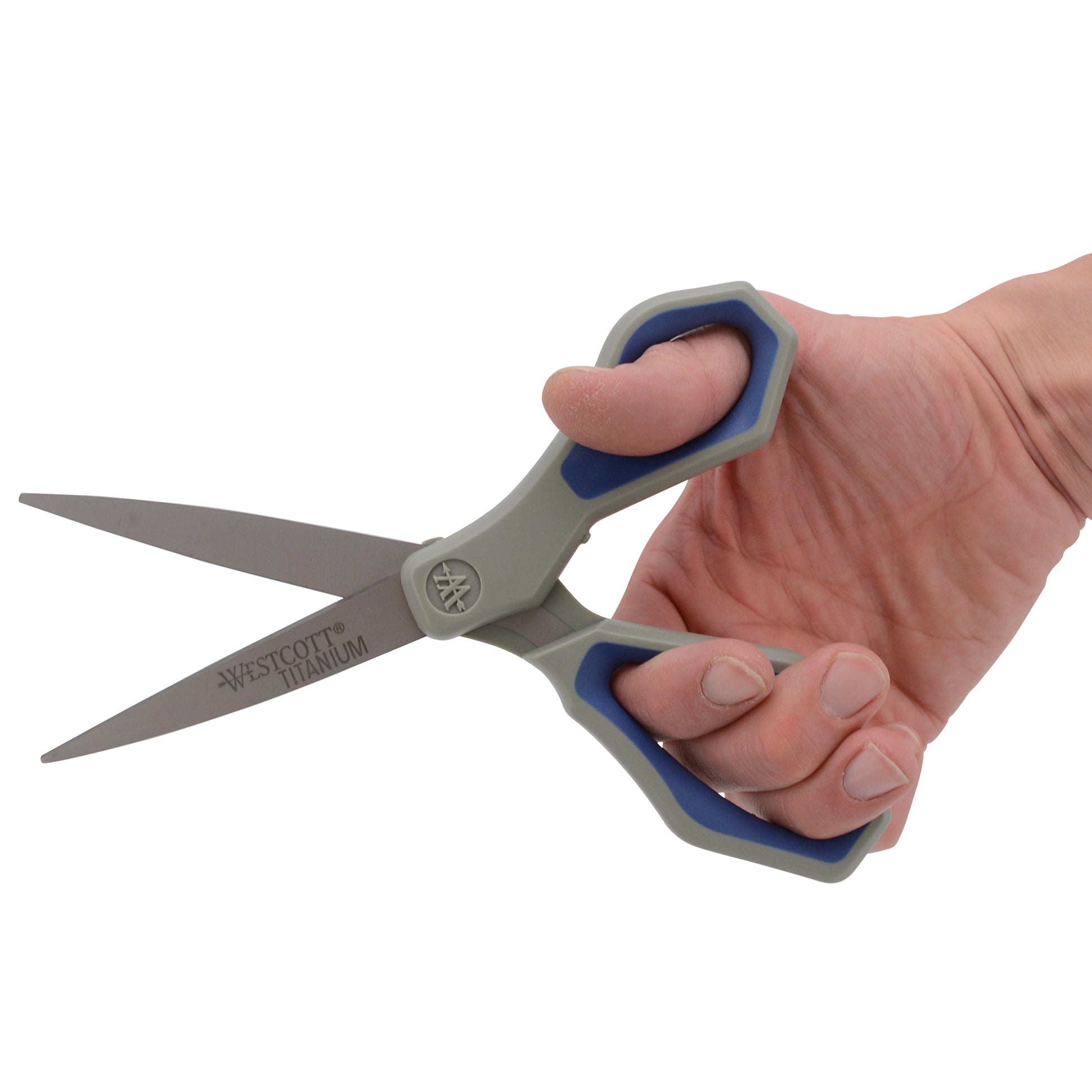 Westcott 8’’ Titanium Bonded® Straight Geo Handle Scissors Gray/Blue - World’s Favorite
