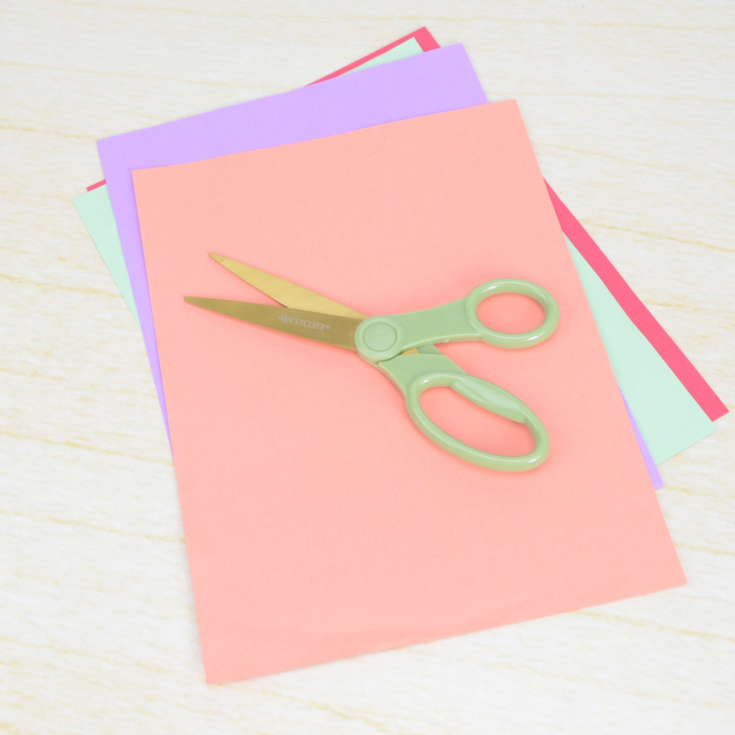 Westcott 8’’ Titanium Fashion Scissors with Gold Blades and Sage Green Handle (01006-Parent) - World’s Favorite