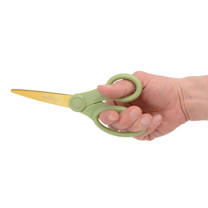 Westcott 8’’ Titanium Fashion Scissors with Gold Blades and Sage Green Handle (01006-Parent) - World’s Favorite