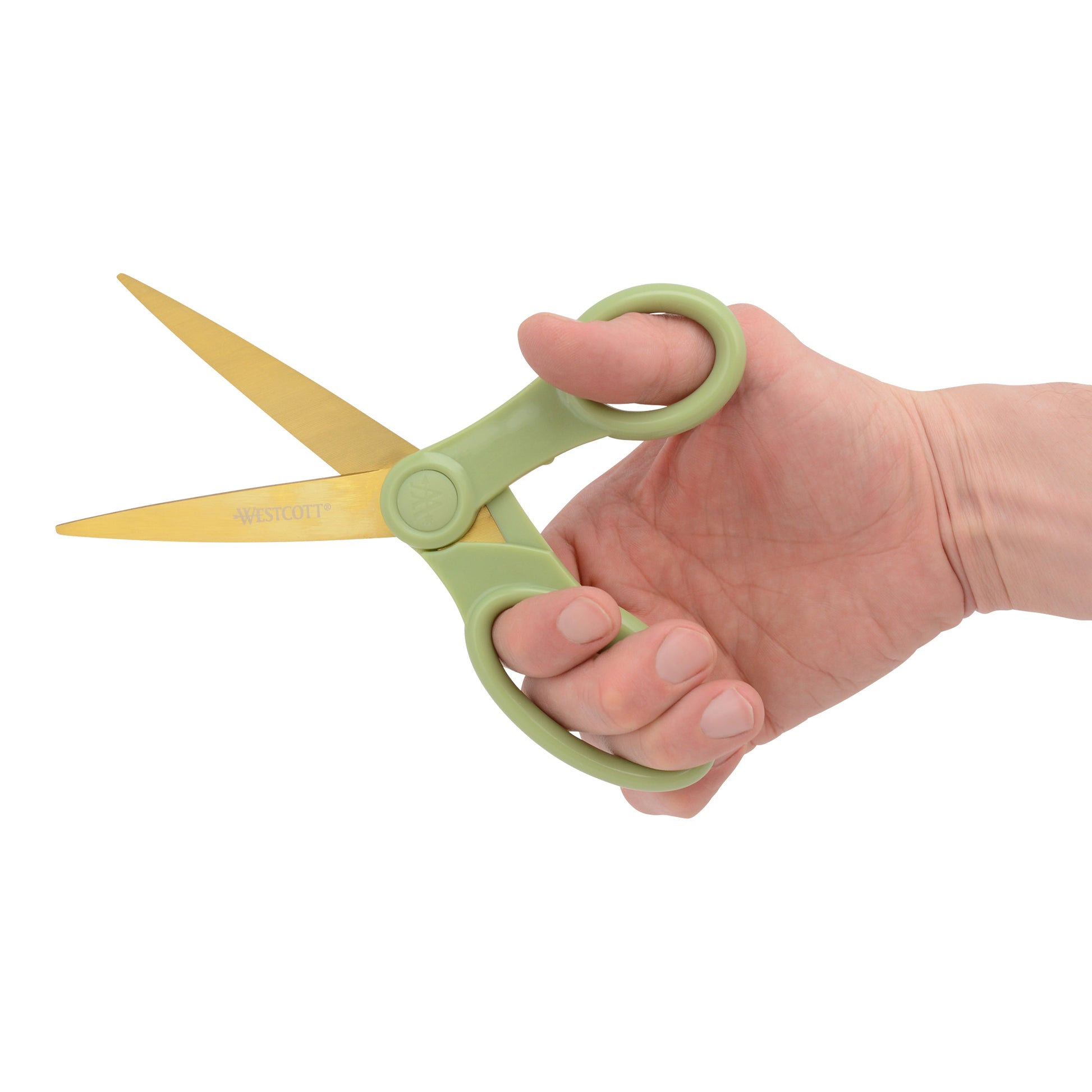 Westcott 8’’ Titanium Fashion Scissors with Gold Blades and Sage Green Handle (01006-Parent) - World’s Favorite