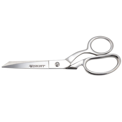 Westcott 8in Bent Hot Forged Fabric Scissors Heavy Duty Sharp Cutlery Grade Steel Sewing Crafting Supplies