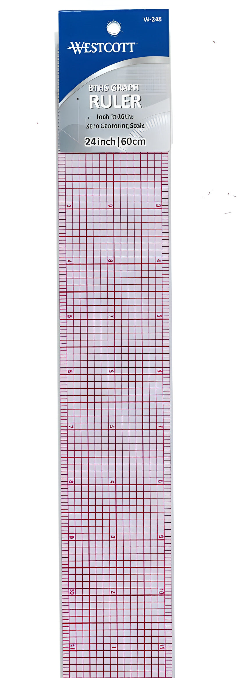 Westcott 8ths Graph Ruler 2 x 24’’ Transparent (W-248)