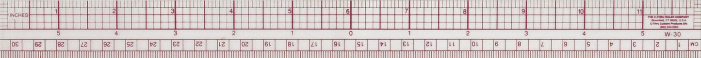 Westcott 8ths Graph Ruler Inches/Metric 12-Inches (W-30)