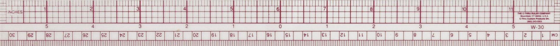 Westcott 8ths Graph Ruler Inches/Metric 12-Inches (W-30)