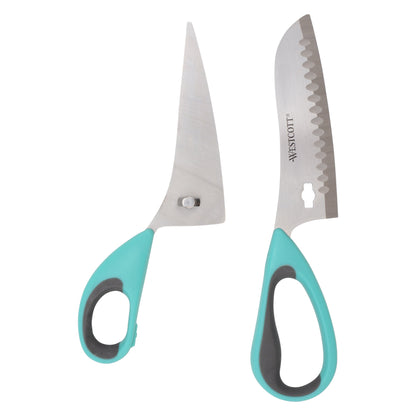 Westcott 9’’ Titanium Bonded Soft Handle Kitchen Pizza Scissors Teal (00825) - World’s Favorite