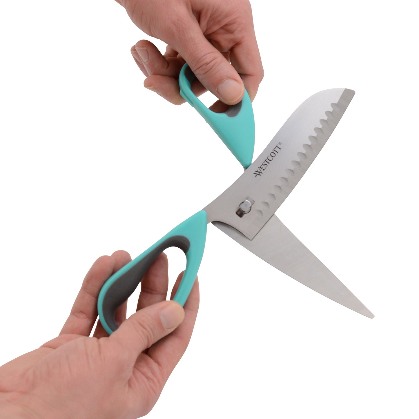 Westcott 9’’ Titanium Bonded Soft Handle Kitchen Pizza Scissors Teal (00825) - World’s Favorite