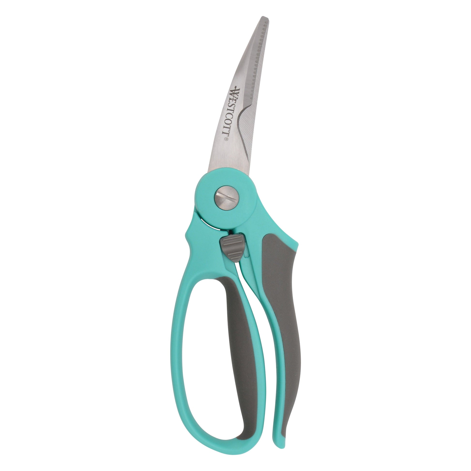 Westcott 9’’ Titanium Bonded Soft Handle Spring Assist Kitchen Shears Teal (00828) - World’s Favorite Scissors