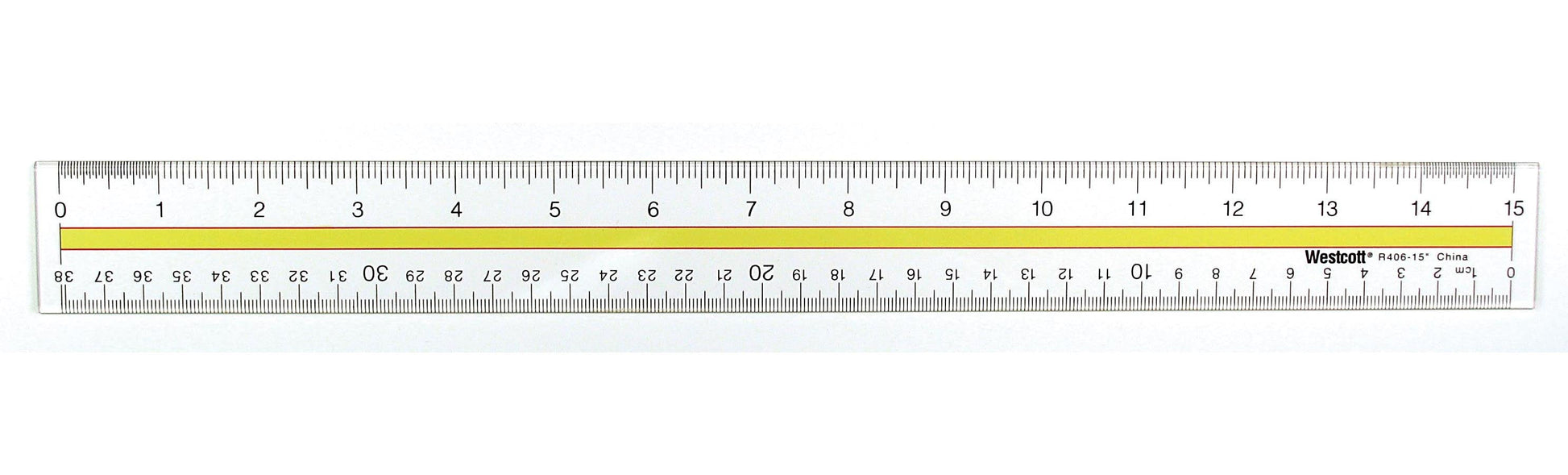 Westcott Acrylic Data Highlight Reading Ruler With Tinted Guide 15’’ Clear (10580)