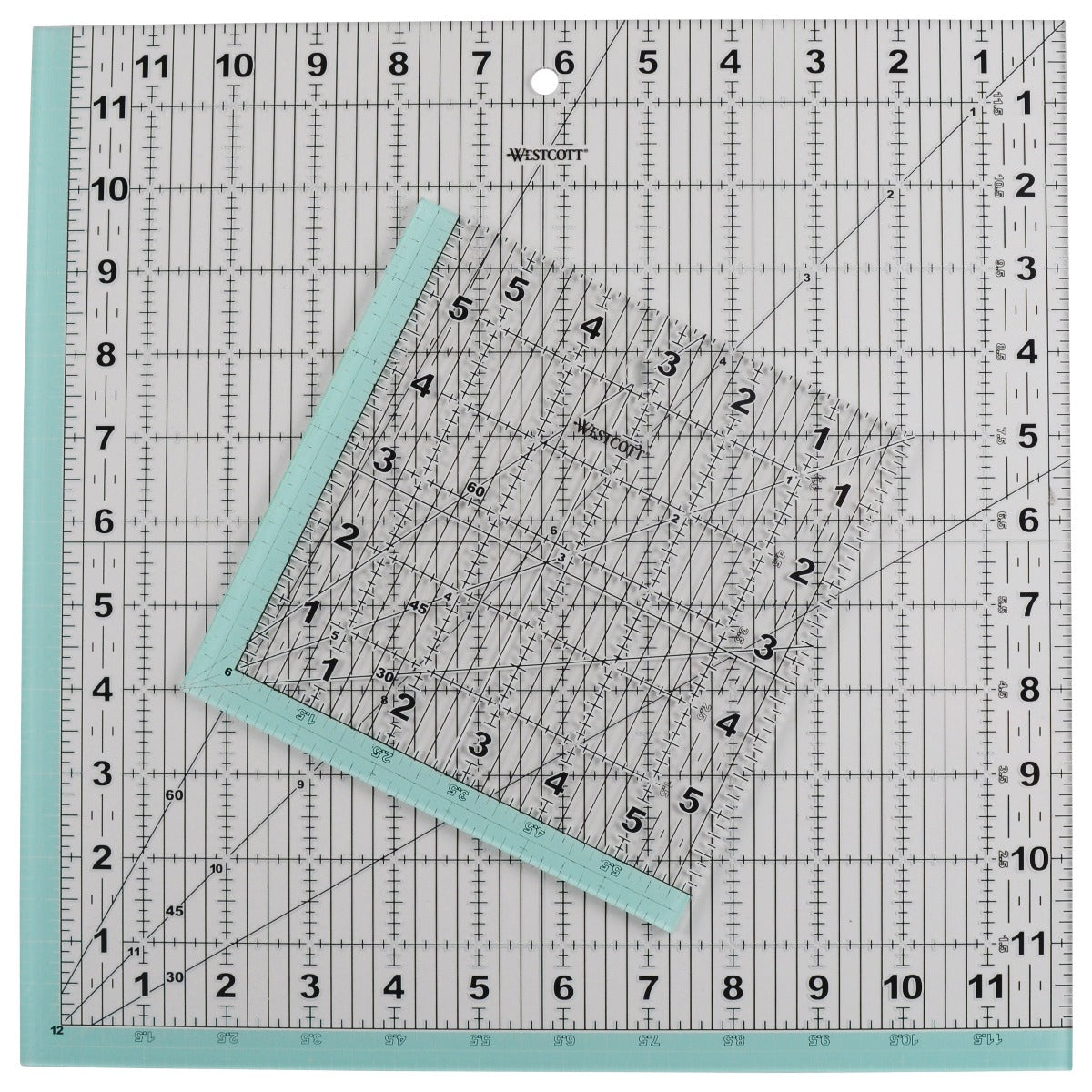 Westcott Acrylic Ruler Pack Metric/Imperial Clear 2-Pack (14800-PARENT)