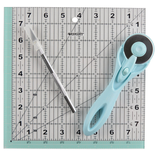 Westcott Acrylic Ruler Rotary Cutter Hobby Knife Blue 3-Pack (14799-PARENT) - World’s Favorite Scissors
