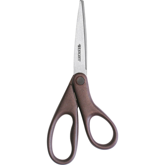 Westcott All Purpose Design Line Stainless Steel Scissors 8’’ Straight Metallic Burgandy (41511) - World’s Favorite